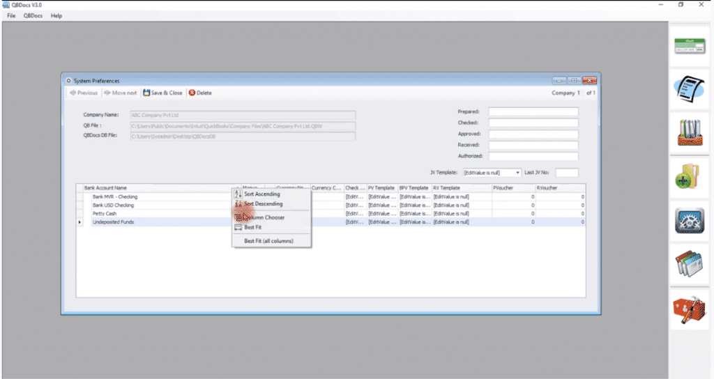 QBDocs Setup and Configuration